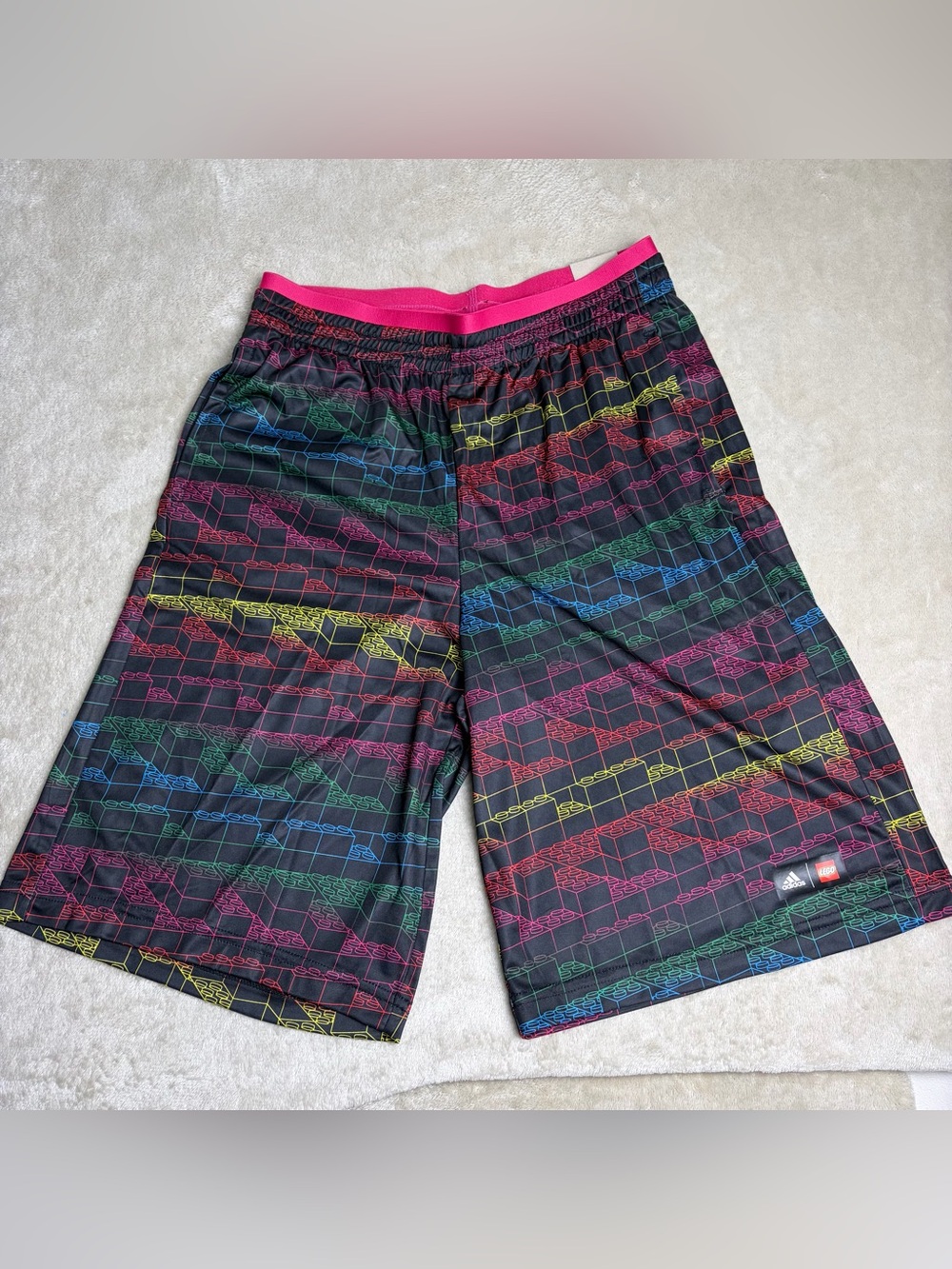 Adidas x LEGO Boys Training Shorts Size Large NWT Aeroready Graphic